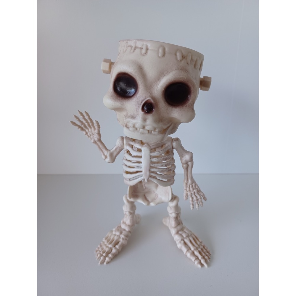 Frankenstein Head Skeleton Halloween Holiday Decoration Tabletop About 6.5" Tall